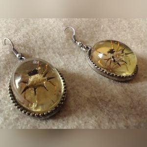 Faux Spider Encased Earrings